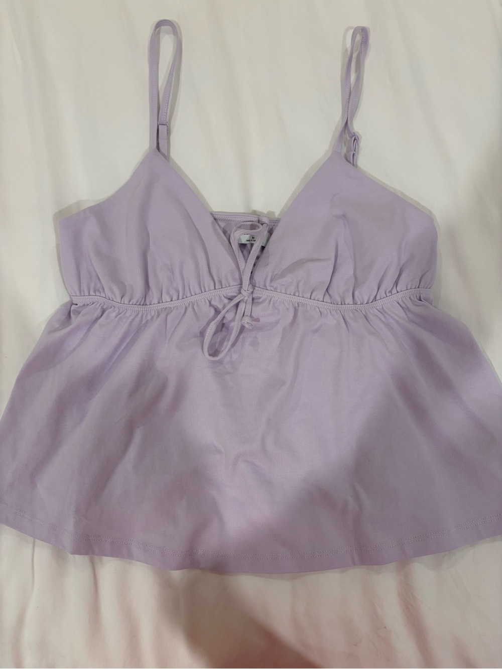 Sunday Best Lilac Tie-Front Spaghetti Strap Tank